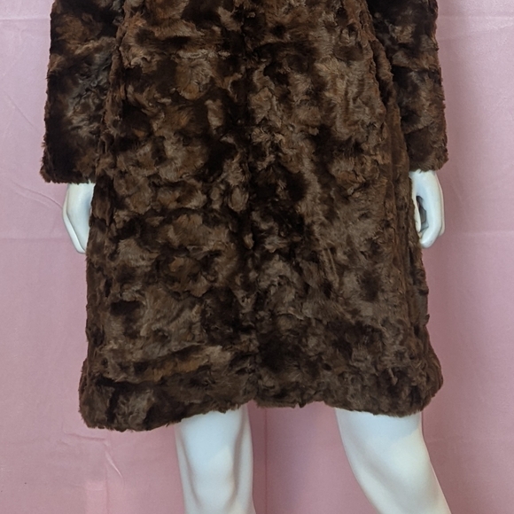 Express Brown Faux Fur Longline Coat with Pockets size Small - Picture 3 of 11